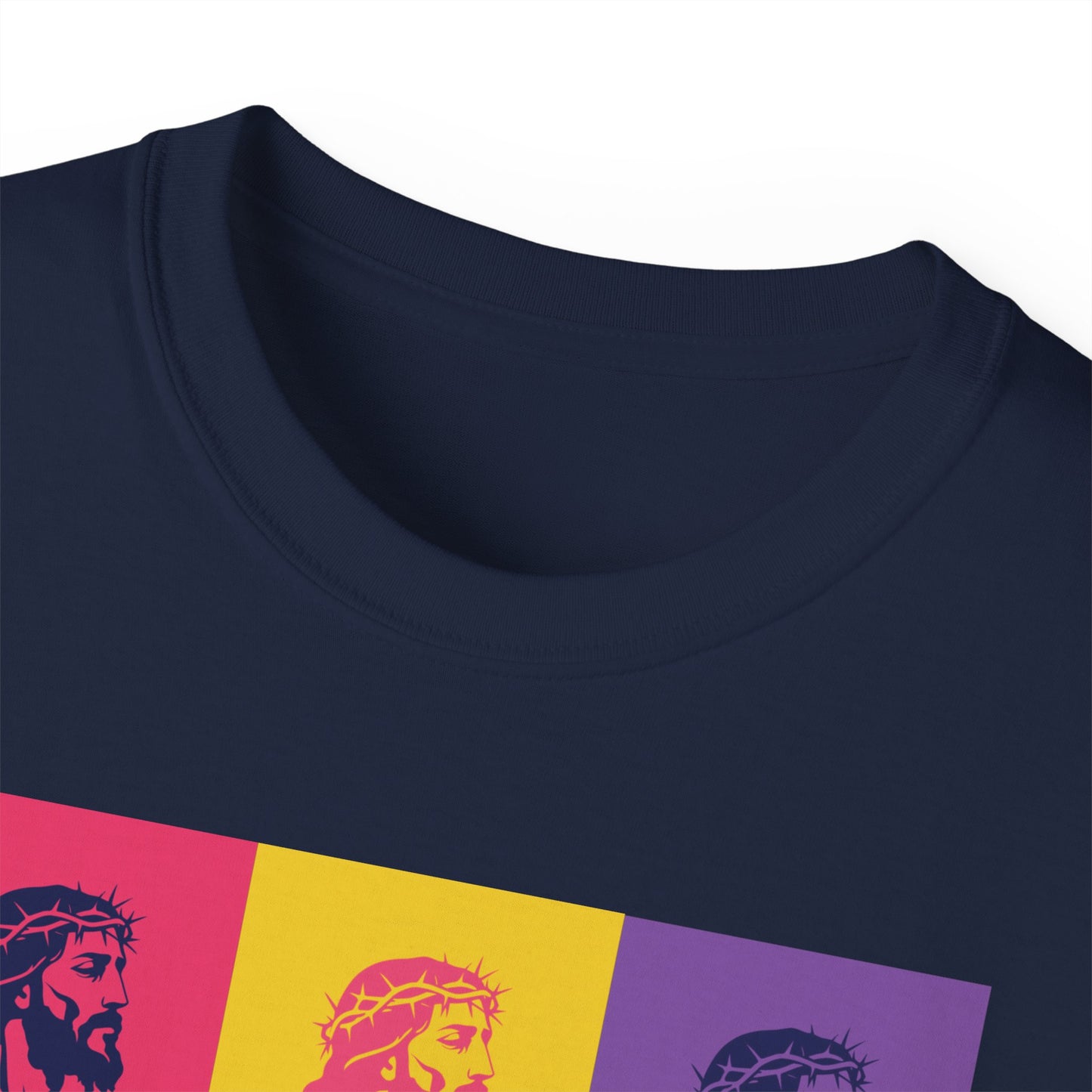 Savior Christian T-Shirt - Bold Pop Art Jesus Tee, Faith Graphic Tee, Crown of Thorns Religious Shirt, Men Women Unisex Tee, Religious Gift
