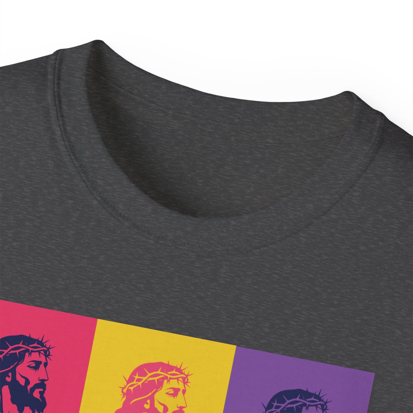 Savior Christian T-Shirt - Bold Pop Art Jesus Tee, Faith Graphic Tee, Crown of Thorns Religious Shirt, Men Women Unisex Tee, Religious Gift