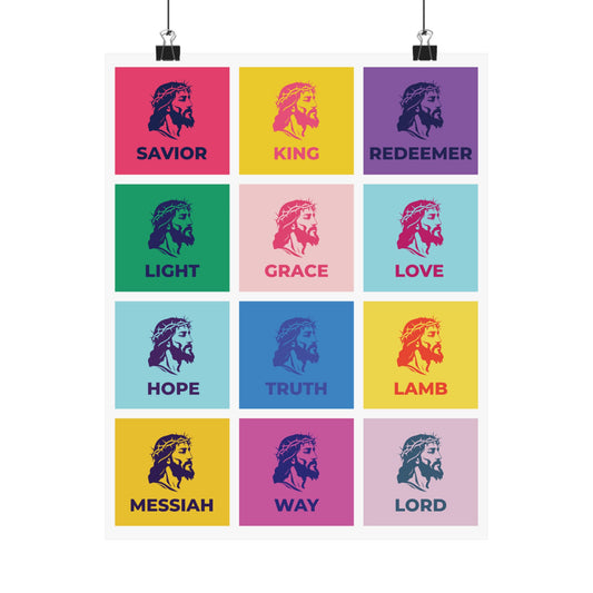 Jesus Wall Art Print, Colorful Crown of Thorns Christian Poster, Home Decor, Inspirational Gifts, Religious Decor, Encouragement Prints