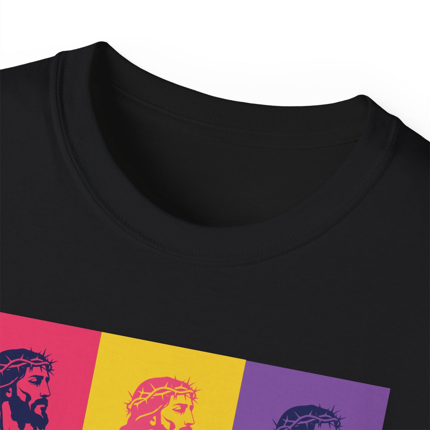 Savior Christian T-Shirt - Bold Pop Art Jesus Tee, Faith Graphic Tee, Crown of Thorns Religious Shirt, Men Women Unisex Tee, Religious Gift