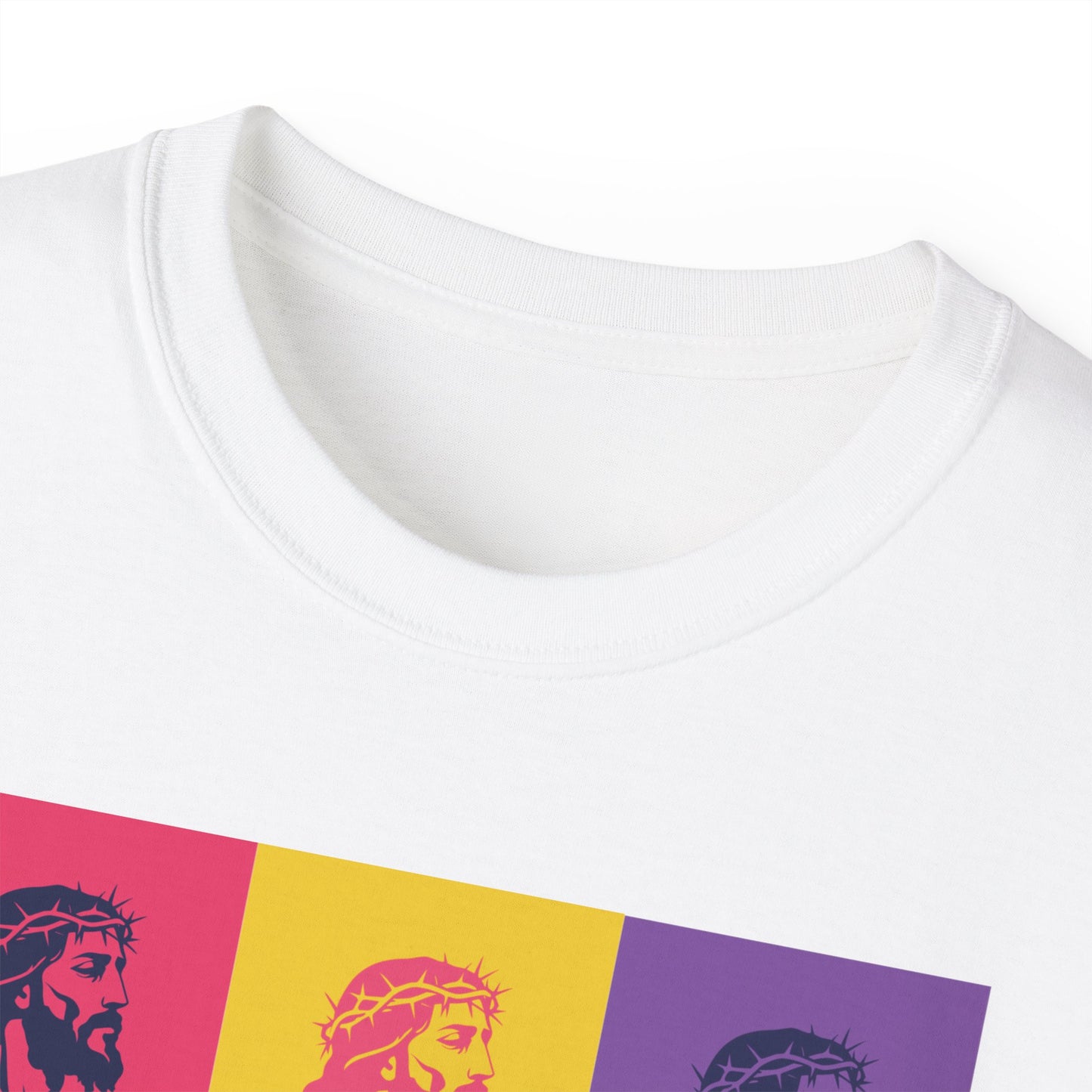 Savior Christian T-Shirt - Bold Pop Art Jesus Tee, Faith Graphic Tee, Crown of Thorns Religious Shirt, Men Women Unisex Tee, Religious Gift
