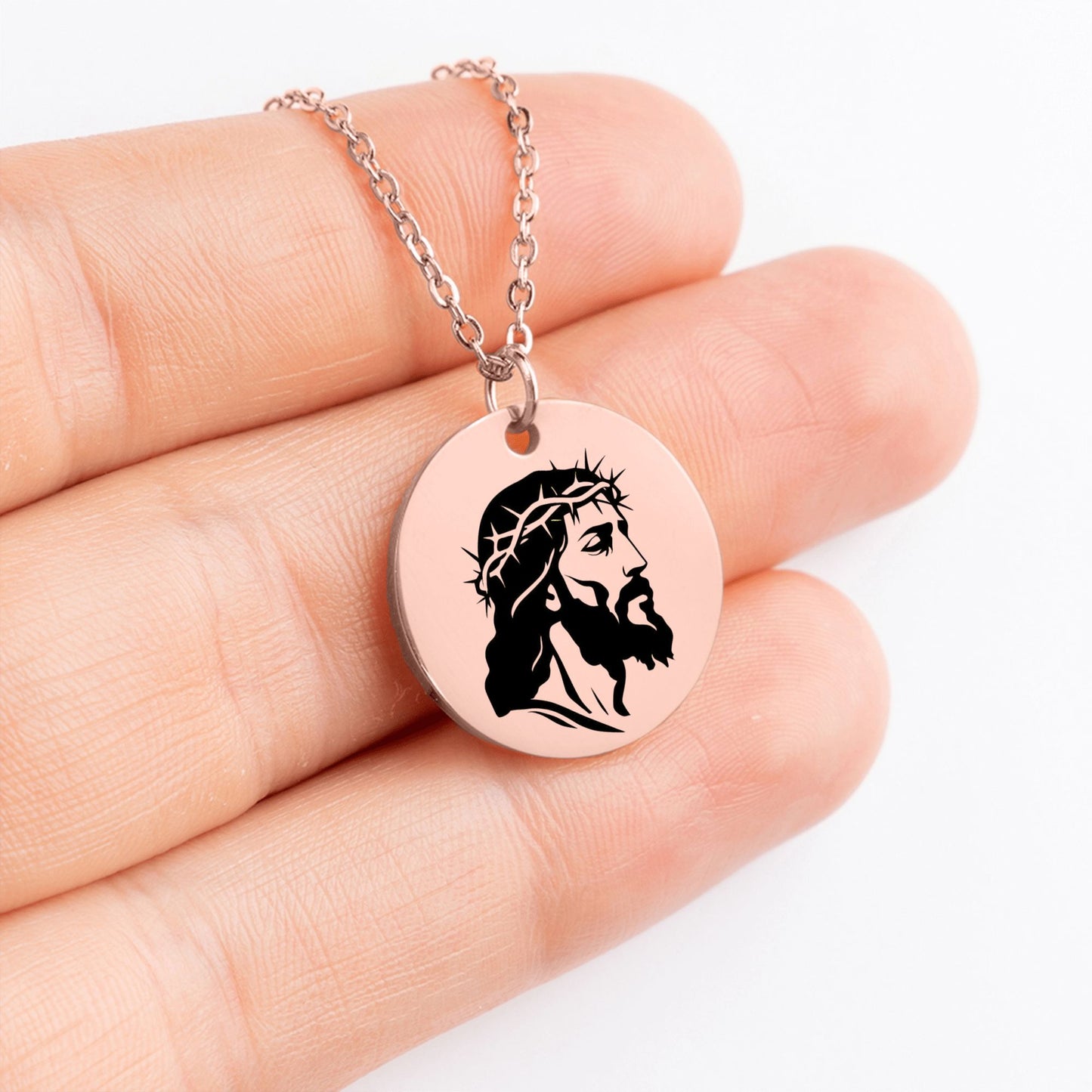 Jesus Necklace for Women – Crown of Thorns Pendant Grace Scripture Card– Christian Gift for Her, Ephesians 2:8-9 Jewelry Faith Encouragement