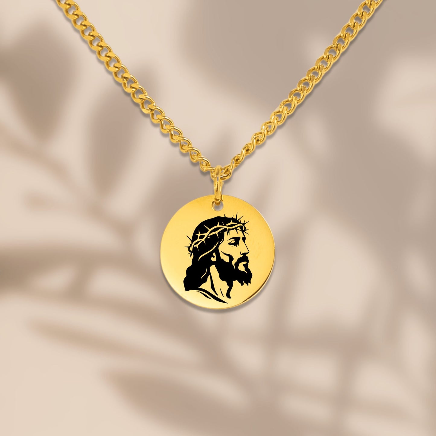You Are Mine Gold Necklace for Men – Christian Gift – Jesus Crown of Thorns Pendant – Bible Verse Faith Jewelry – Religious Gift for Him