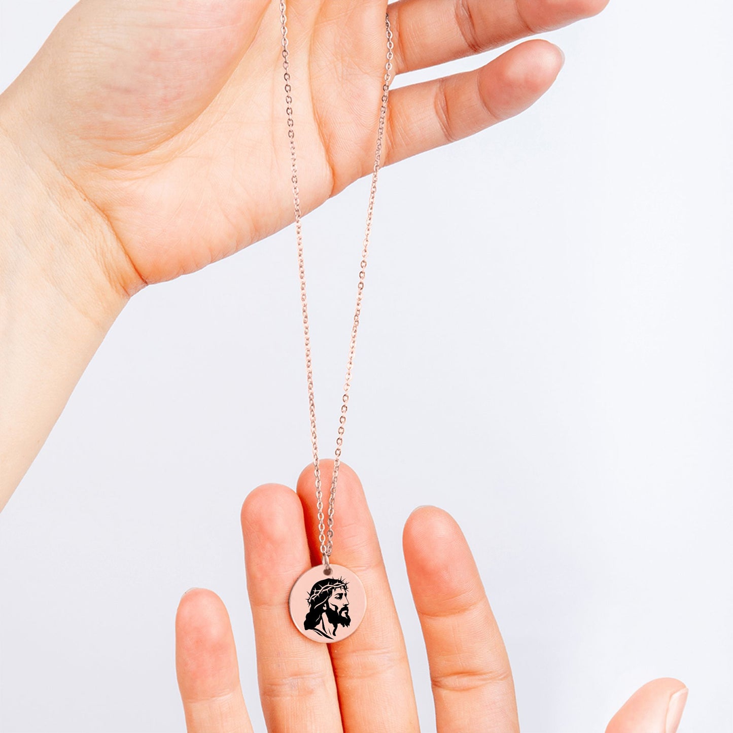 Jesus Necklace for Women – Crown of Thorns Pendant Grace Scripture Card– Christian Gift for Her, Ephesians 2:8-9 Jewelry Faith Encouragement