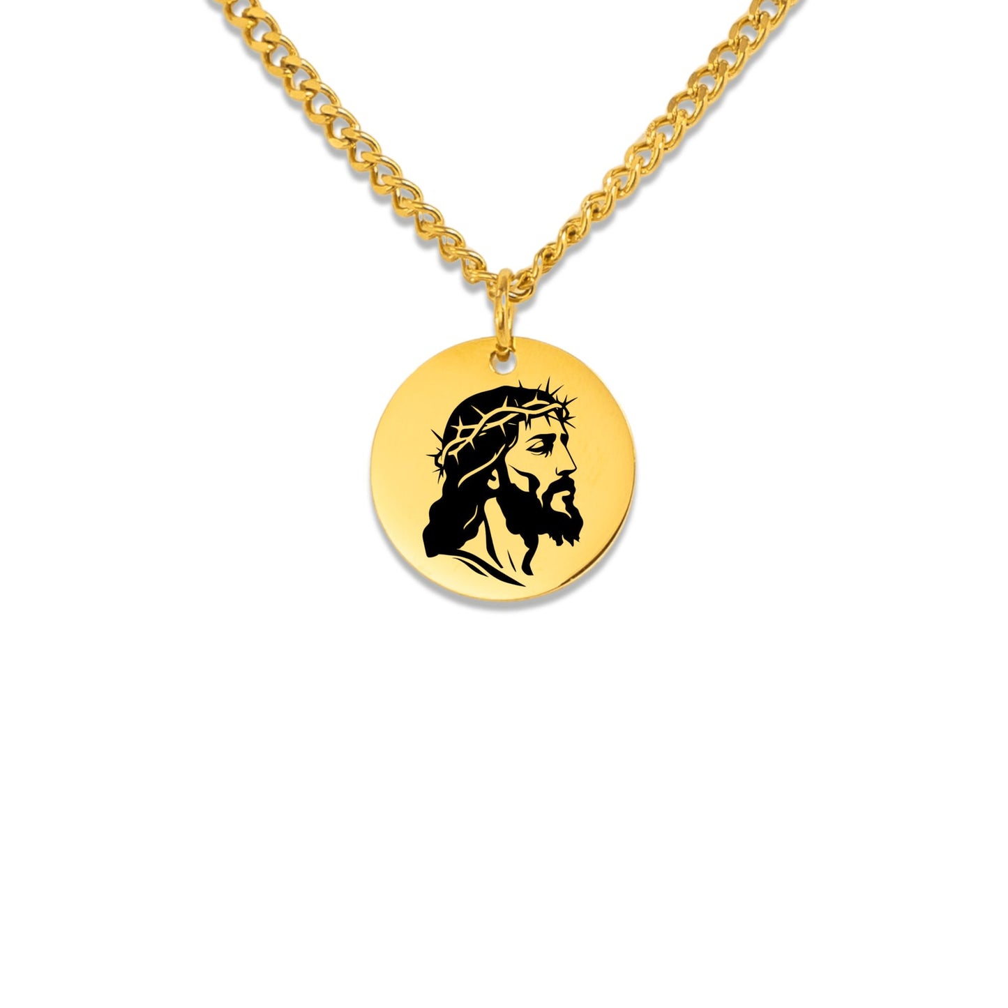 You Are Mine Gold Necklace for Men – Christian Gift – Jesus Crown of Thorns Pendant – Bible Verse Faith Jewelry – Religious Gift for Him
